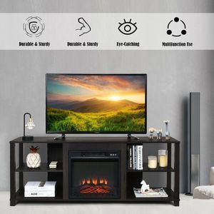 Mobile TV Moderno di Lusso a 2 Ripiani con Ripiani Regolabili e Ante Scorrevoli in Pietra per Soggiorno - Product Image 2