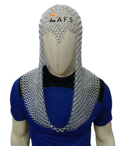 Capucha de Cota de Malla Medieval de Alta Calidad con Anillos de Aluminio, Armadura de Caballero para Disfraz de Cosplay y Reenactment Unisex para Adultos - Product Image 3