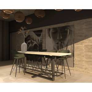 Table de bar en bois de manguier noyer rectangulaire pliable d'intérieur pour divers espaces-pour l'entrée du centre commercial ferme sous-sol écoles industrielles - Product Image 4