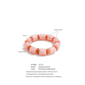 Nouveautés très demandées : Collier à perles cylindriques en résine avec chaîne en acier inoxydable pour les fêtes - Product Image 5
