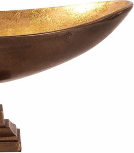 Bol en aluminium moulé avec pieds dorés pour centre de table, bol décoratif en bronze avec pieds et lueur dorée à l'intérieur - Product Image 3