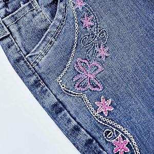 Girls High <b>Waist</b> Wide Leg Denim <b>Jeans</b> <b>with</b> Heart Patch Decoration Loose Fit Full Length Colored Wash Spring Style - Product Image 3