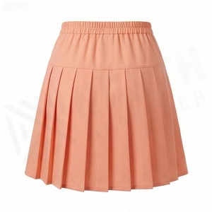 Mini-jupe plissée pour femmes, taille élastique, couleur unie, confortable, à porter en toutes saisons - Product Image 2