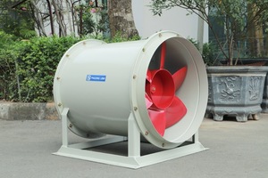 Ventilateur axial métallique OBM à roulement à billes haute température, alimenté électriquement, pour l'extraction des fumées et des incendies dans les sous-sols - Product Image 2