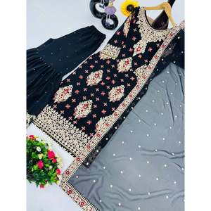 Ensemble de costume Sharara pour femmes avec dupatta pour les fêtes - Product Image 4