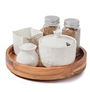 Plateau tournant en bois pour servir les pizzas, les artisanats, les produits de la cuisine et les épices, nouveau plateau en bois - Product Image 1