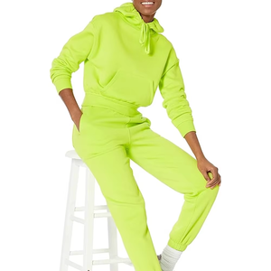 Sudadera con Capucha Verde Neón para Mujer Talla Grande, Sudadera con Capucha de Manga Larga, Informal, Sólida, para Otoño - Product Image 4