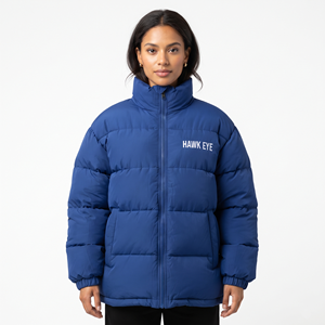 Chaqueta acolchada para mujer, ropa de abrigo de invierno, cuello alto, con cremallera, diseño personalizado, abrigo de invierno a la moda. - Product Image 1