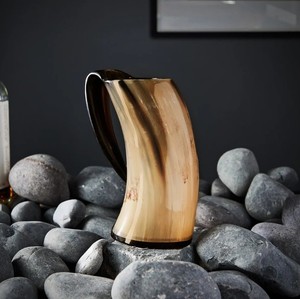 Taza de Cuerno Natural Ecológica Hecha a Mano, Taza para Beber de la Mejor Calidad, Elegante, Rústica, Idea de Regalo Única para el Hogar o Bar - Product Image 1