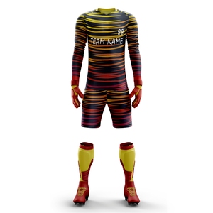 Ensemble d'uniformes de gardien de but de football personnalisés par sublimation, respirant, manches longues, avec short rembourré - Product Image 5