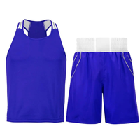 Conjunto de Camiseta sin Mangas y Pantalones Cortos para Boxeo, Transpirable, de Secado Rápido, Elástico, 100% Poliéster, Uniforme para Entrenamiento y Sparring