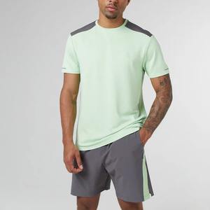 Vêtements de sport d'été pour hommes de qualité supérieure, ensemble short et t-shirt à manches courtes, respirant, pour la salle de sport - Product Image 1