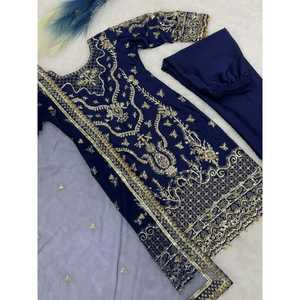 Ensemble de costume de fête pour femmes avec broderie et travail de séquence - Product Image 1