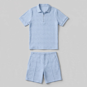 Wholesale Summer Men's Casual Shorts <b>Set</b> Plain Color Solid 100% Cotton Jersey Quick Dry Knitted Pocket Customized Logo <b>Twin</b> <b>Set</b> - Product Image 2