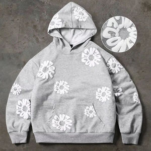 Sudadera con capucha extragrande informal para hombre, con estampado puff, estilo streetwear, para gimnasio, de algodón grueso, premium, esencial para el invierno - Product Image 1