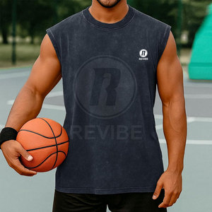 Camiseta sin Mangas de Lona Casual para Hombre, con Logotipo Personalizado, Cuello Redondo y Estampado, Superventas - Product Image 6