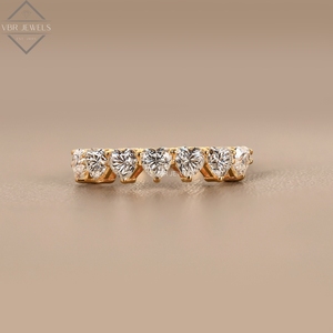 Anillo de Eternidad de Diamantes con Corte Corazón de Lujo, Oro Amarillo, Engaste de Garras, Anillo de Boda para Mujer, Regalo de Joyería Nupcial para Aniversario - Product Image 1