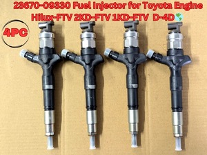 หัวฉีดน้ำมันเชื้อเพลิง 4 ชิ้น รุ่น 23670-09330 สำหรับเครื่องยนต์โตโยต้า ไฮลักซ์-FTV 2KD-FTV 2.5 D-4DFs - Product Image 4