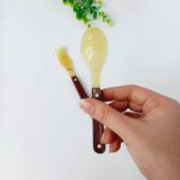 Meest verkochte natuurlijke buffelhoorn lepels en vorken, vaak gebruikt voor het eten van kaviaar, het serveren van salades en het proeven van fijne gerechten.