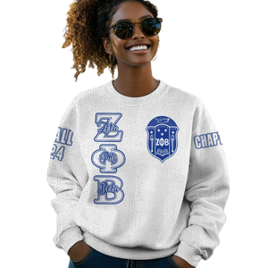 Zeta Phi Beta Women's Pullover Sweater 4 Finer Woman Crew Neck Full Sleeve 100% Cotton Printed Back Letter Design Casual Wear - Product Image 2