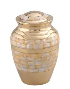 Urna Funeraria de Latón Macizo con Incrustaciones de Madreperla, Estilo Árabe de Lujo, Ecológica y Duradera, para Cenizas Humanas de Adultos, Elegante Recuerdo - Product Image 4