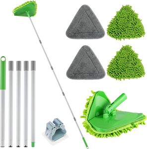 A&S Mopa para Polvo Reutilizable Duradera 5x4 Gris Verde, Fibras de Algodón Sintético, Diseño de Extremos Cortados, Respaldo Verde Intenso, Autoescurrible, Multiusos - Product Image 3