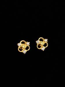 Boucles d'oreilles clous classiques en argent sterling 925 avec zircon, plaqué or 18 carats, motif ajouré, bijoux en gros - Product Image 3