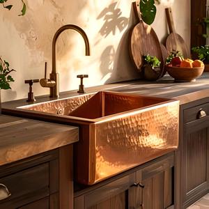 Handmade Solid Brass Kitchen Sink Deep Single Bowl Contemporary Luxury Undermount <b>Basin</b> for Hotel Kitchen Use - Product Image 2