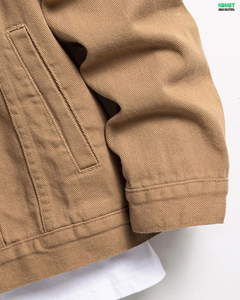 <b>Men's</b> <b>Canvas</b> Shirt <b>Jacket</b> Solid Color Turn-down Collar Workwear Style Autumn Regular Fit Button Closure Woven Cotton - Product Image 5