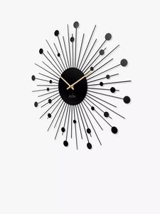 Elegant Gold Floral Sunburst Metal Wall <b>Clock</b> with Decorative Petal Design for Luxury Living Room Console Area - Product Image 3