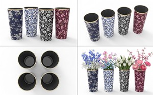 Premium Vantage Modern Luxury Fancy Metal Flower <b>Vase</b> With Enamel Sticker <b>Unique</b> Style for Home Decoration and Weeding Decor - Product Image 4