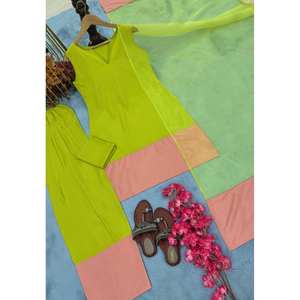 Designer Women's Party Wear Top-Plazzo and <b>Dupatta</b> Set Elegant Top with Matching Wrap-around <b>Scarf</b> - Product Image 3