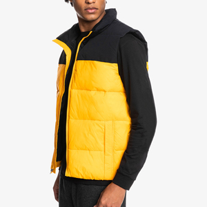 Gilet matelassé jaune de haute qualité pour homme, col montant, fermeture éclair, coupe-vent, décontracté, vêtement d'extérieur d'hiver sans manches, OEM - Product Image 5