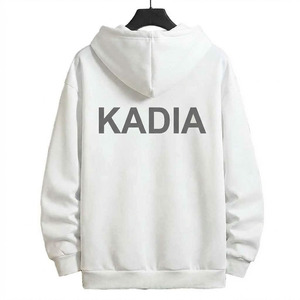 Sudadera con capucha de algodón 100% para hombre, estilo informal, manga larga, holgada, con patrón liso y anti-bolitas, ideal para otoño/primavera. - Product Image 2