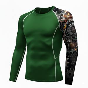 Camiseta de Compresión Sublimada Personalizada - Camiseta de Manga Larga para Entrenamiento de BJJ para Hombre - Product Image 5