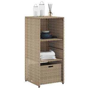 Armoire de rangement pour patio en rotin beige 19.7 "x 21.7" x 45.3" - Product Image 4