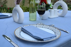 Light Luxury Custom Solid Color Rectangular Dining Table Cover 100%Cotton Fabric <b>Tablecloth</b> Stone Washed - Product Image 2