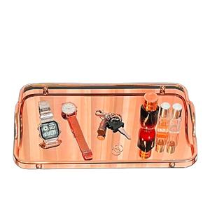 Plateau de bijoux de service de boucles d'oreilles en acier de luxe en or rose pour l'affichage - Product Image 1