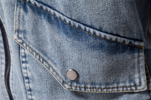 Wholesale Men Denim Jeans Jacket Casual Solid Color Single Breasted Slim Fit Cotton Outwear Jacket High Quality Fashion Clothing - Product Image 6