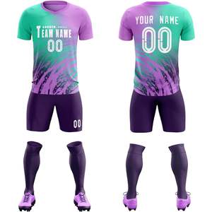 Ensembles de maillots de football personnalisés pour hommes, femmes et enfants, uniformes d'entraînement de haute qualité pour équipes sportives thaïlandaises, impression personnalisée de nom, numéro et logo - Product Image 1