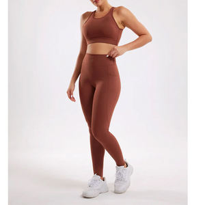 New Fashion Casual Solid Summer Yoga Jackets Gym Leggings High-waisted Sports Shorts 2-Piece <b>Set</b> for Women Cotton Comfortable - Product Image 6