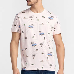 T-shirt décontracté à rayures pour homme, col rond, manches courtes, coupe oversize, épaules tombantes, en polyester/coton écologique - Product Image 2