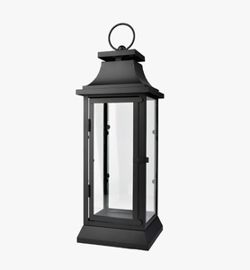Ensemble de lanternes à bougies en métal noir moderne, porte-bougie en verre minimaliste pour table, lanterne décorative suspendue pour la maison et la terrasse - Product Image 1