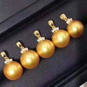 จี้ขนตาทอง 18K พร้อมลูกปัดทองธรรมชาติ 11-12 มม. สร้อยคอเพชรทรงกลม แสงสว่างมาก ไม่ต้องใช้เวลาในการติด  พร้อมกล่องของขวัญ - Product Image 3