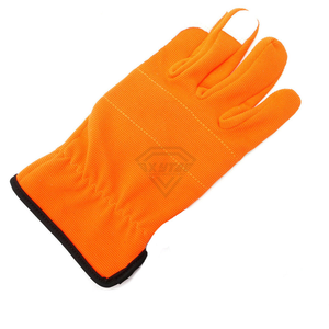 Gants de travail de sécurité orange, longueur poignet, en cuir, polyester et coton, respirants, style uni, pour jardinage en extérieur printemps-automne - Product Image 1