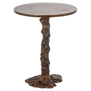 Mesa de Centro de Metal Rústica de Moda, Redonda, 46 cm de Diámetro, Acabado Antiguo Hecho a Mano, Muebles para Sala de Estar - Product Image 4
