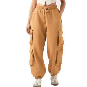 Pantalon de jogging décontracté pour femme, coupe super ample, surdimensionné, en coton, avec poches cargo, grandes tailles - Product Image 1