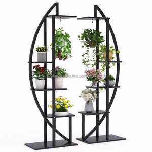 Support de plante en métal incurvé intérieur à 5 niveaux pour presque toutes les pièces de votre maison ou même tout jardin ou patio couvert extérieur. - Product Image 4