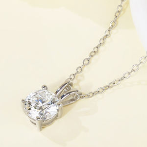 AMBER JEWELS Collar Clásico con Colgante de Piedra Natural Chapado en Oro de 18K, Corte Brillante, Engaste de Garra, Cadena de Eslabones, Certificado IGI, de Moda - Product Image 2