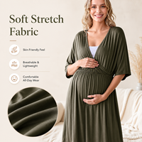 Robe de maternité OEM/ODM, chemise de nuit d'allaitement, vêtement de nuit respirant sans armatures, noir, vert foncé, taille XL